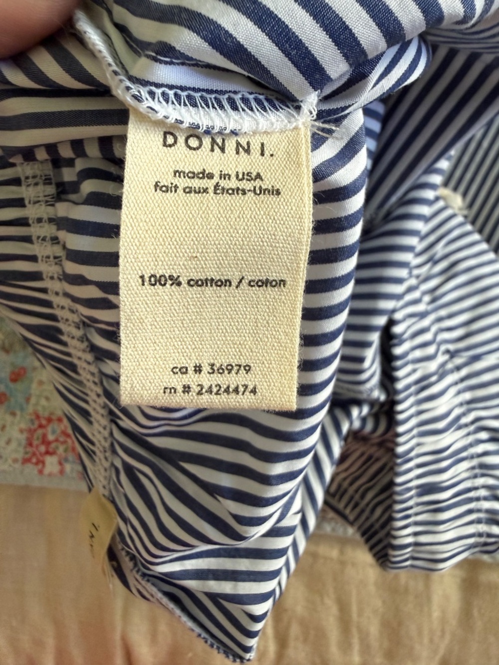 Donni Cotton Poplin Drawstring Striped Pants - Picture 7 of 7